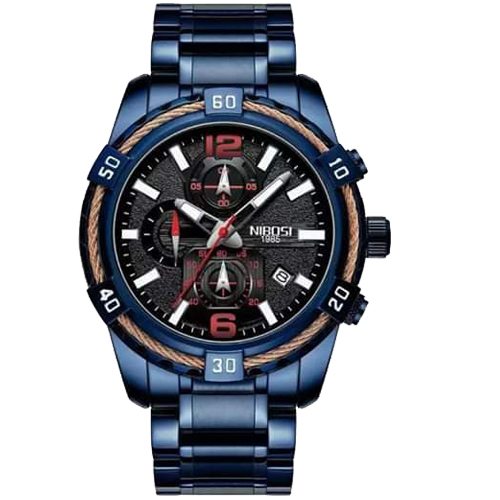 Menâ€™s Full Blue Chronograph Wrist Watch